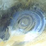 Slavenā Sahāras tuksneša acs, pasaules acs vai Ričatas ģeoloģiskā struktūra Mauritānijā, foto, video